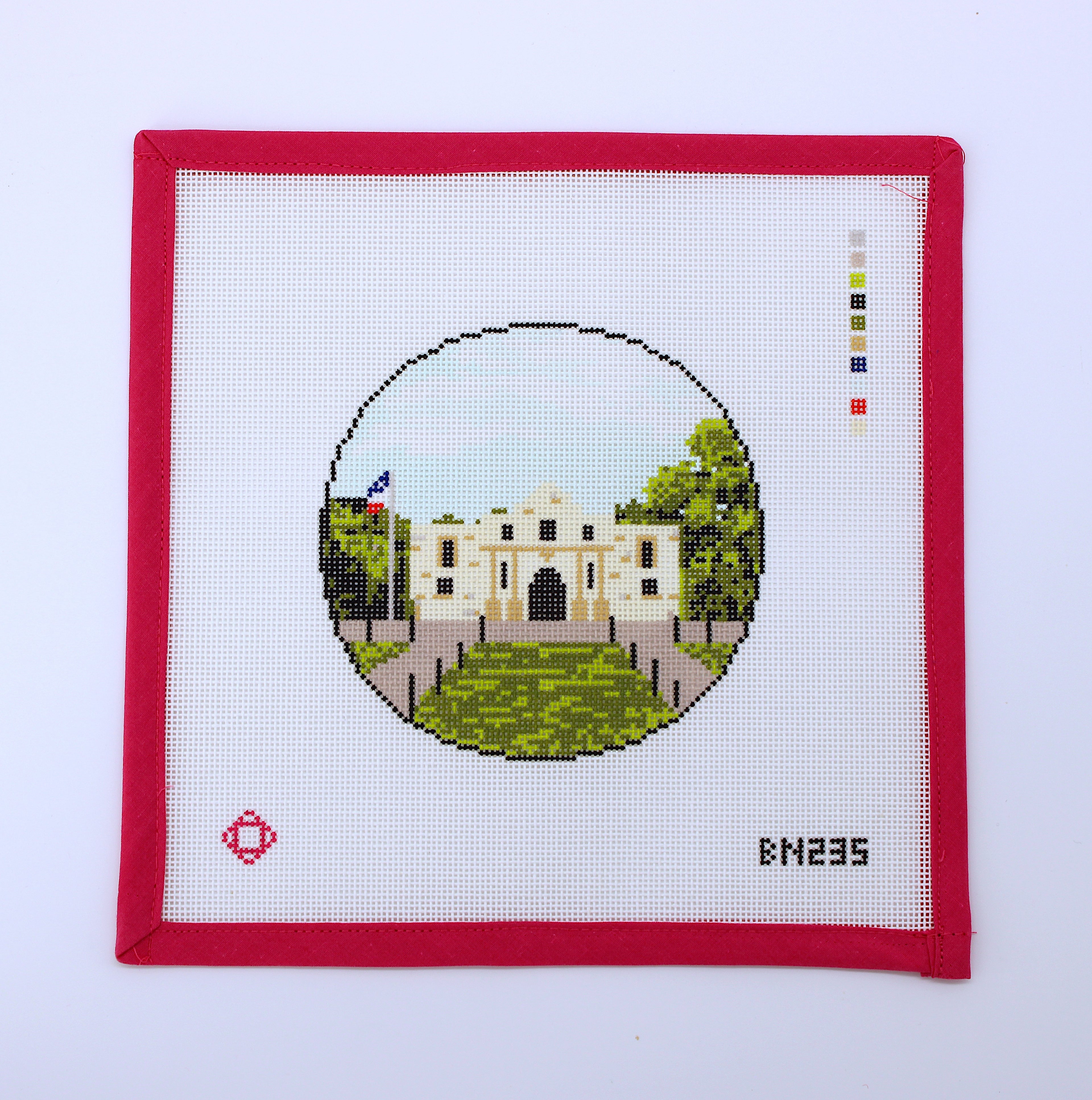 Remember The Alamo Round Needlepoint Canvas