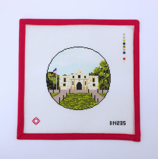 Remember The Alamo Round Needlepoint Canvas
