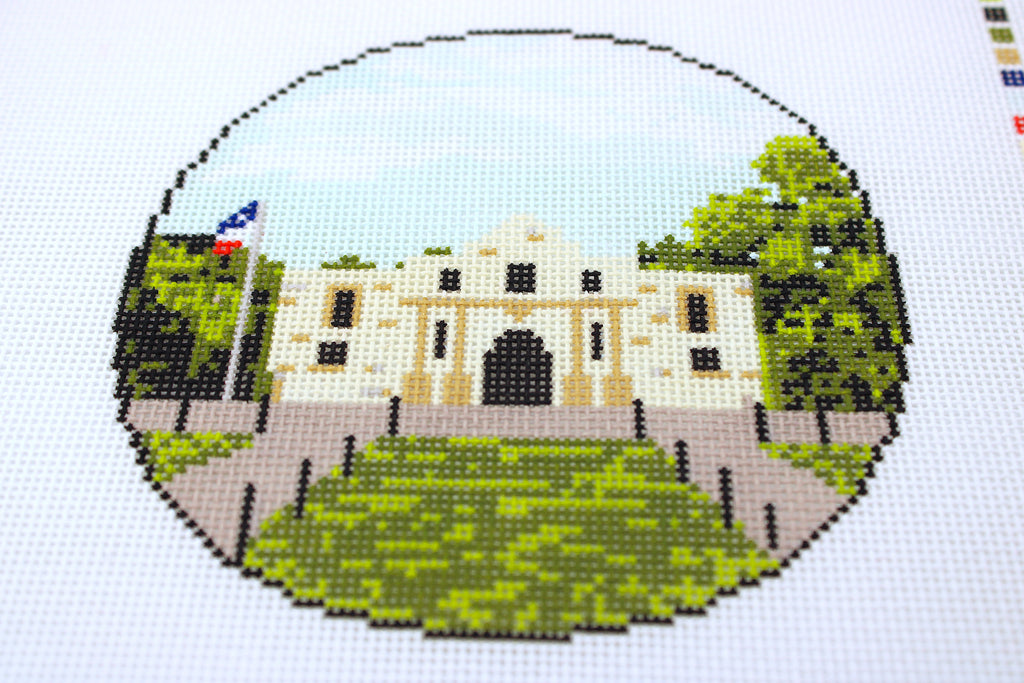 Remember The Alamo Round Needlepoint Canvas