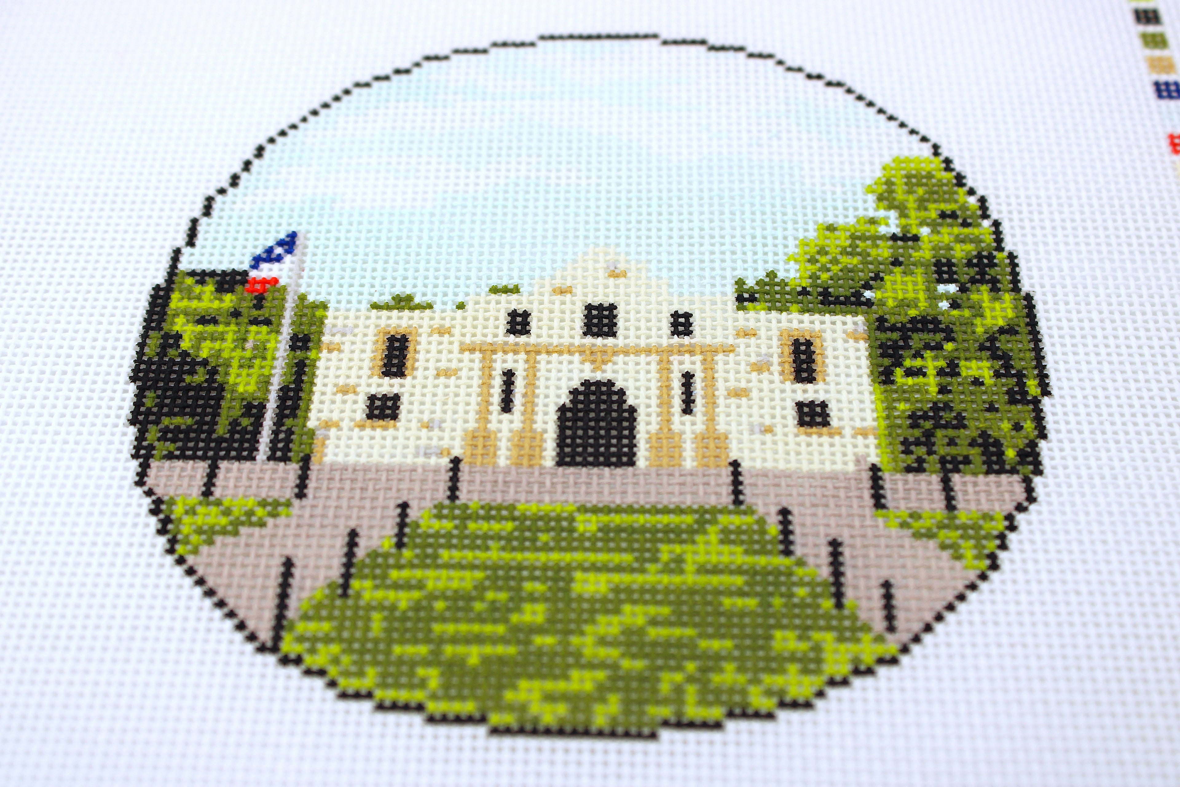 Remember The Alamo Round Needlepoint Canvas