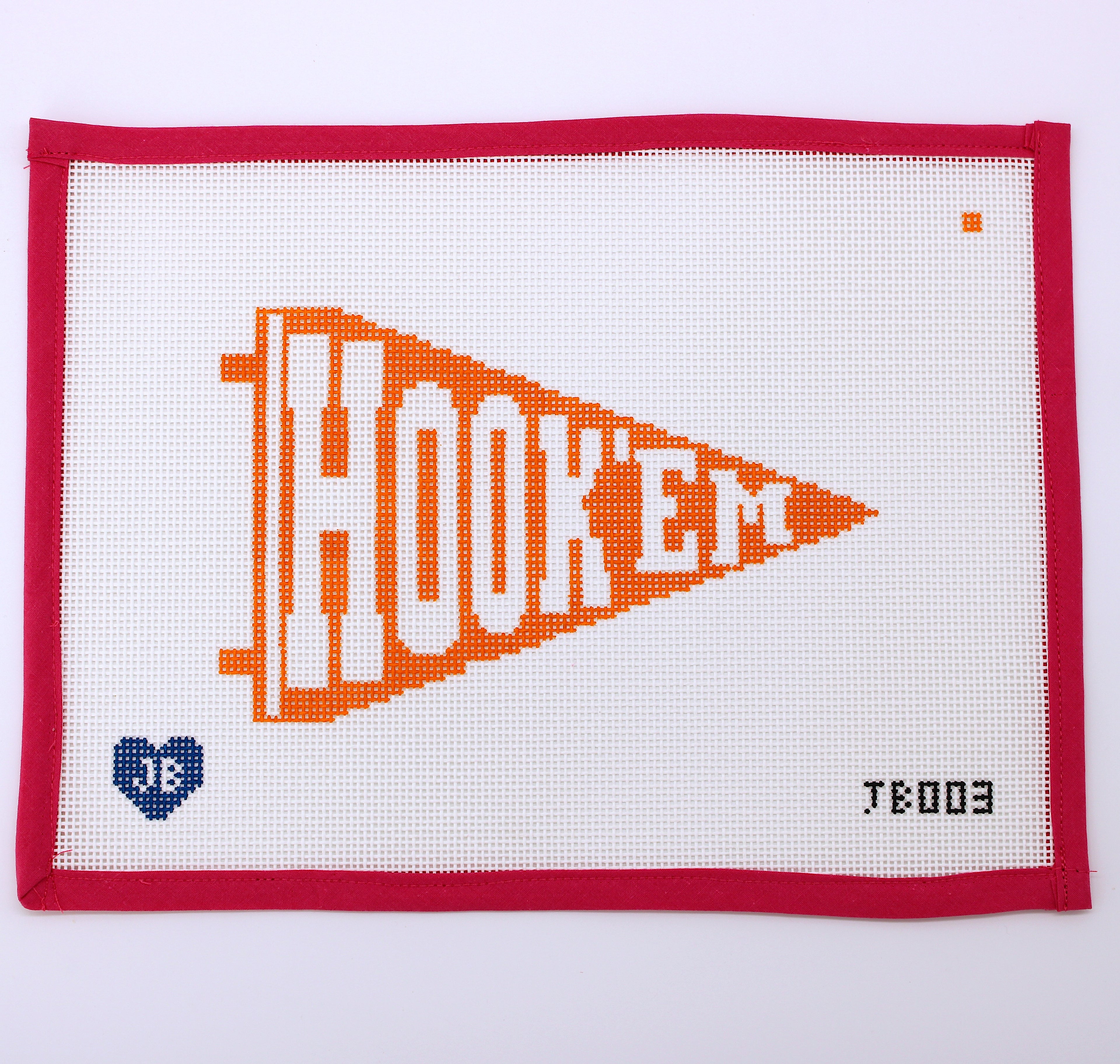 Hook 'Em Pennant Needlepoint Canvas (Jocelyn Bezner Designs)