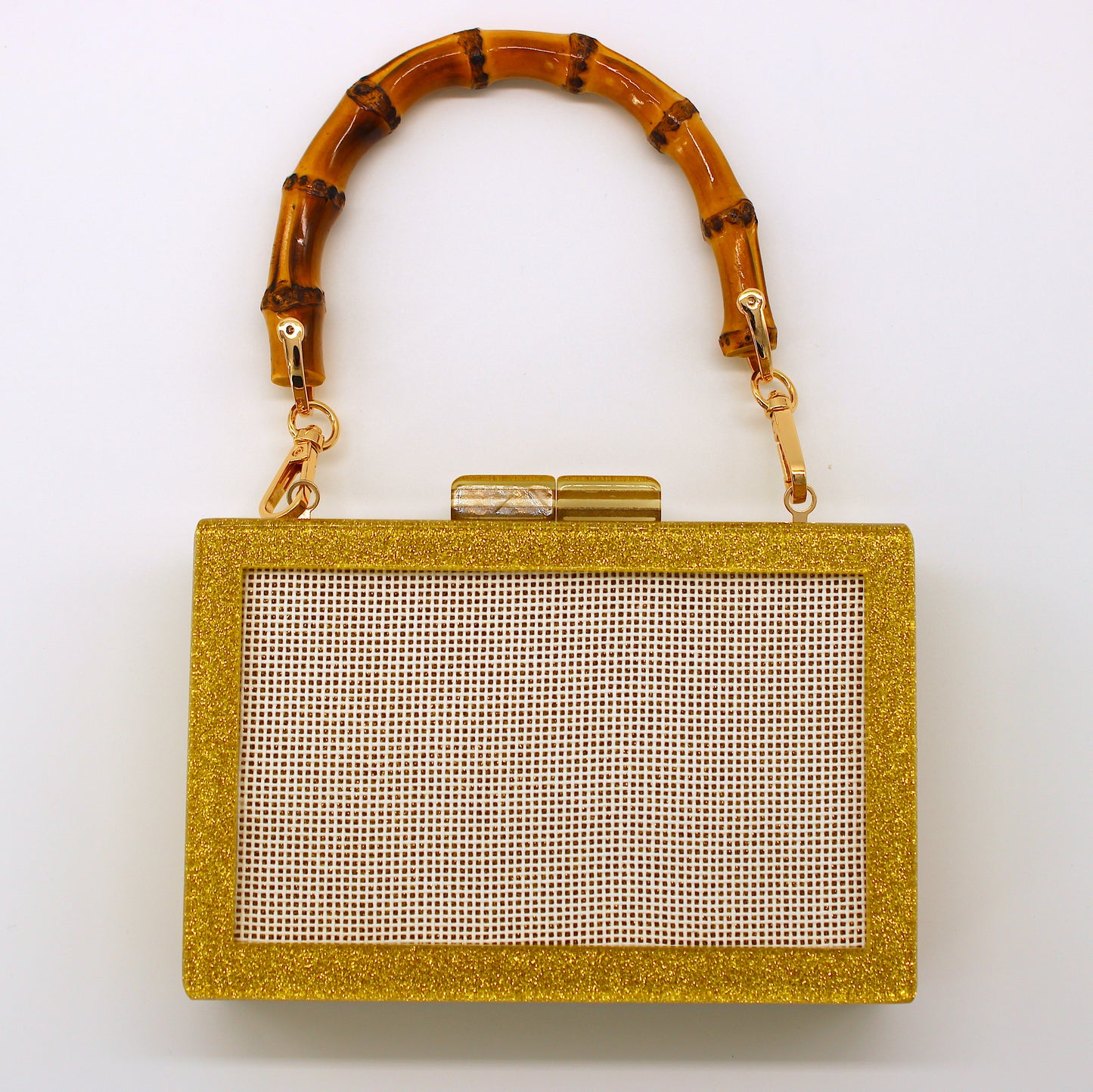 Self finishing Acrylic Clutch (GLITTERBUG)