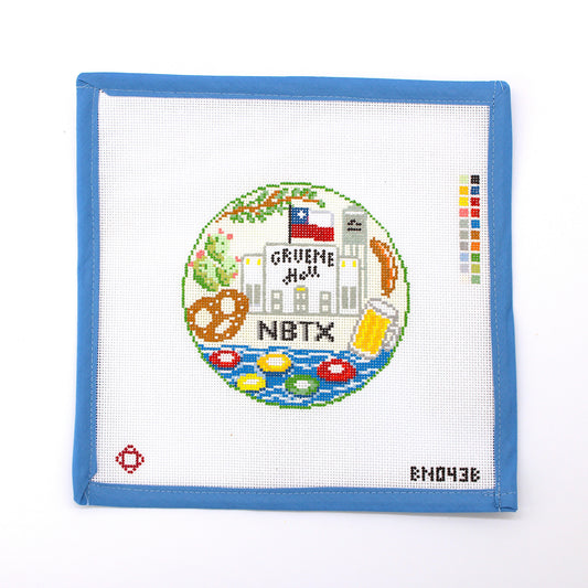 (Pre-Order) New Braunfels Texas Travel Round Needlepoint Canvas