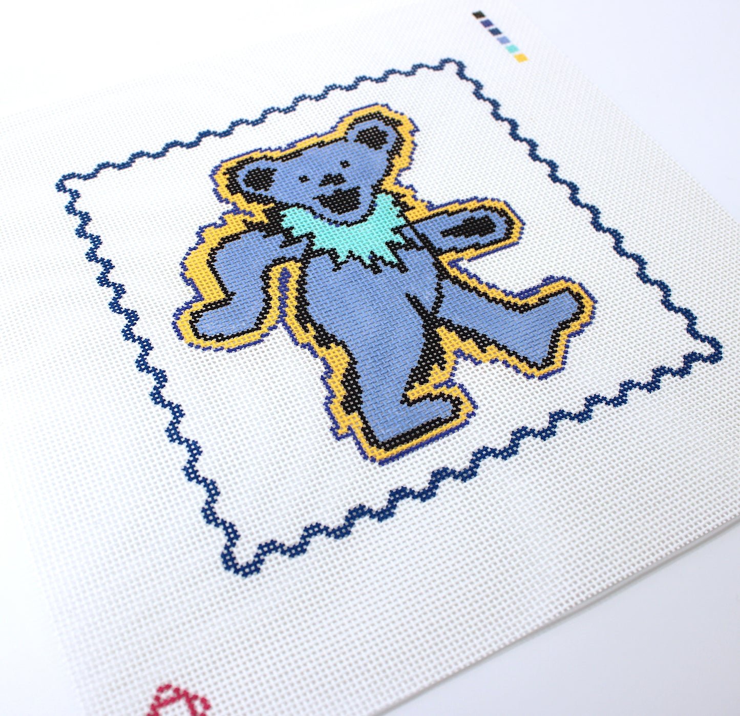 Dancing Bear Tray Insert Needlepoint Canvas
