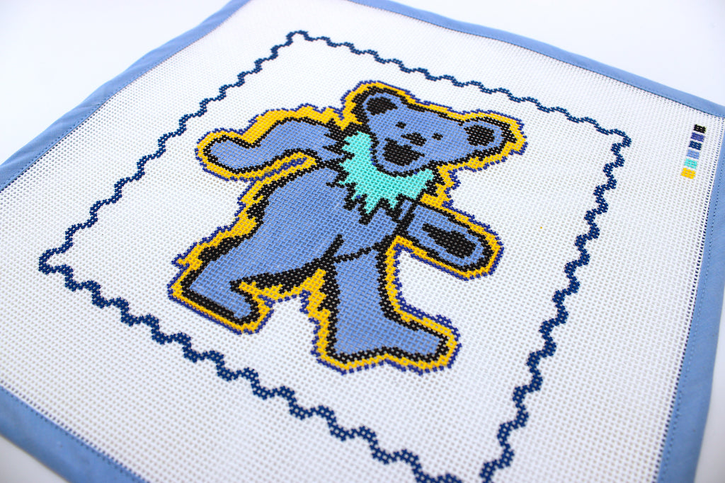 Dancing Bear Tray Insert Needlepoint Canvas