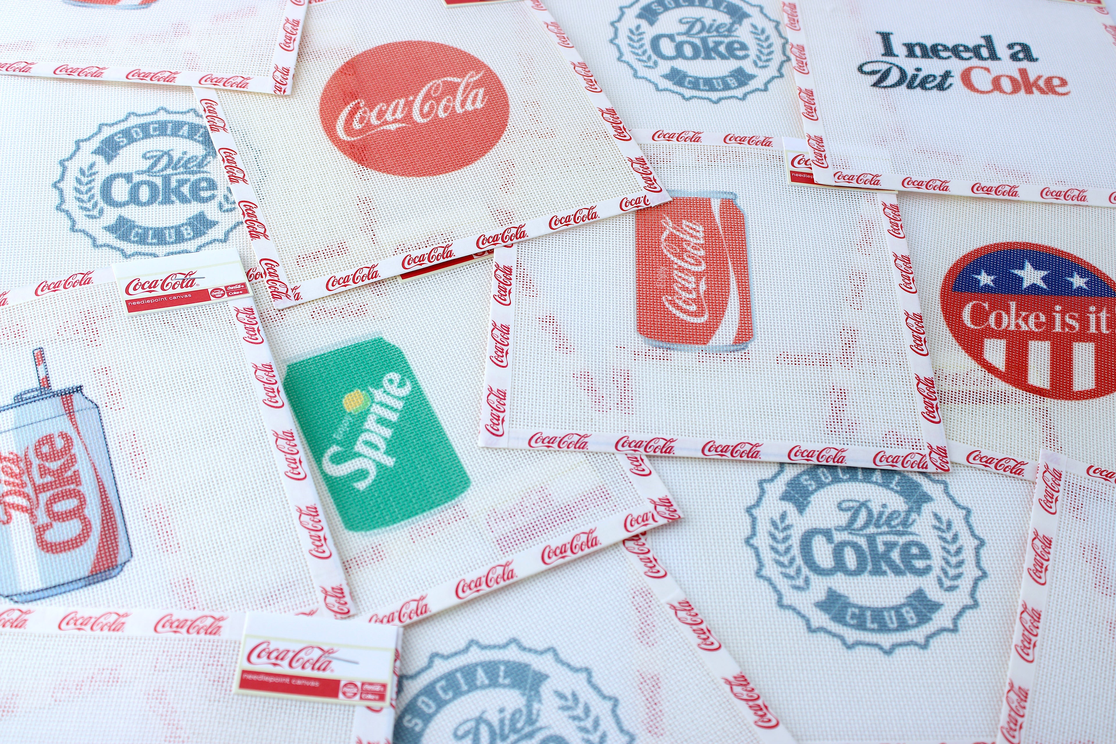 Diet Coke® Social Club Needlepoint Canvas | Licensed Coca-Cola® (Mary Kathryn Design)