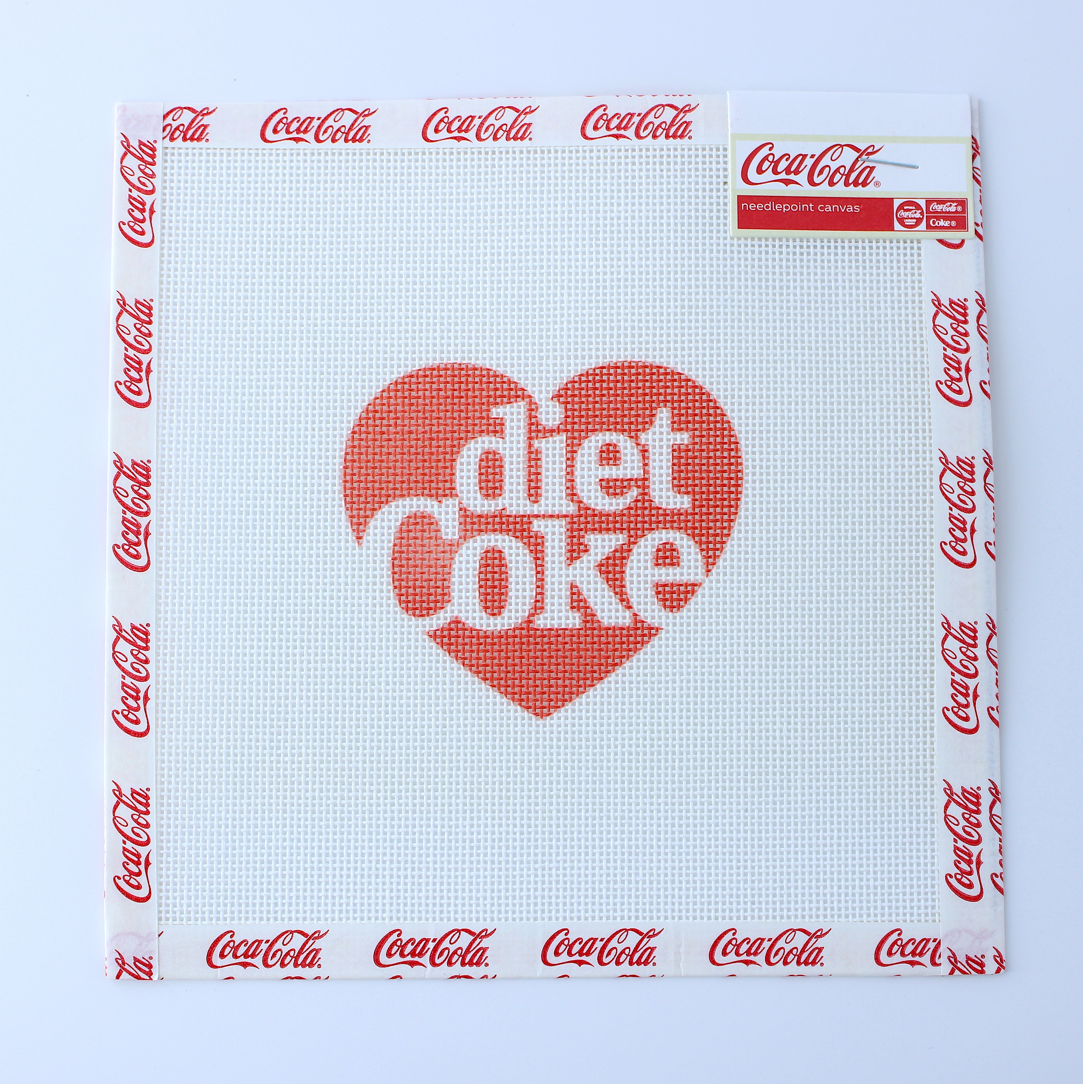Diet Coke® Heart Needlepoint Canvas | Licensed Coca-Cola® (Mary Kathryn Designs)