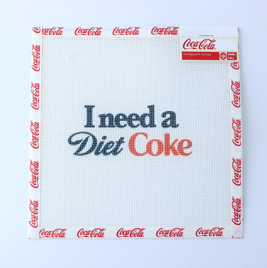 I Need a Diet Coke® Needlepoint Canvas | Licensed Coca-Cola® Product (Mary Kathryn Designs)