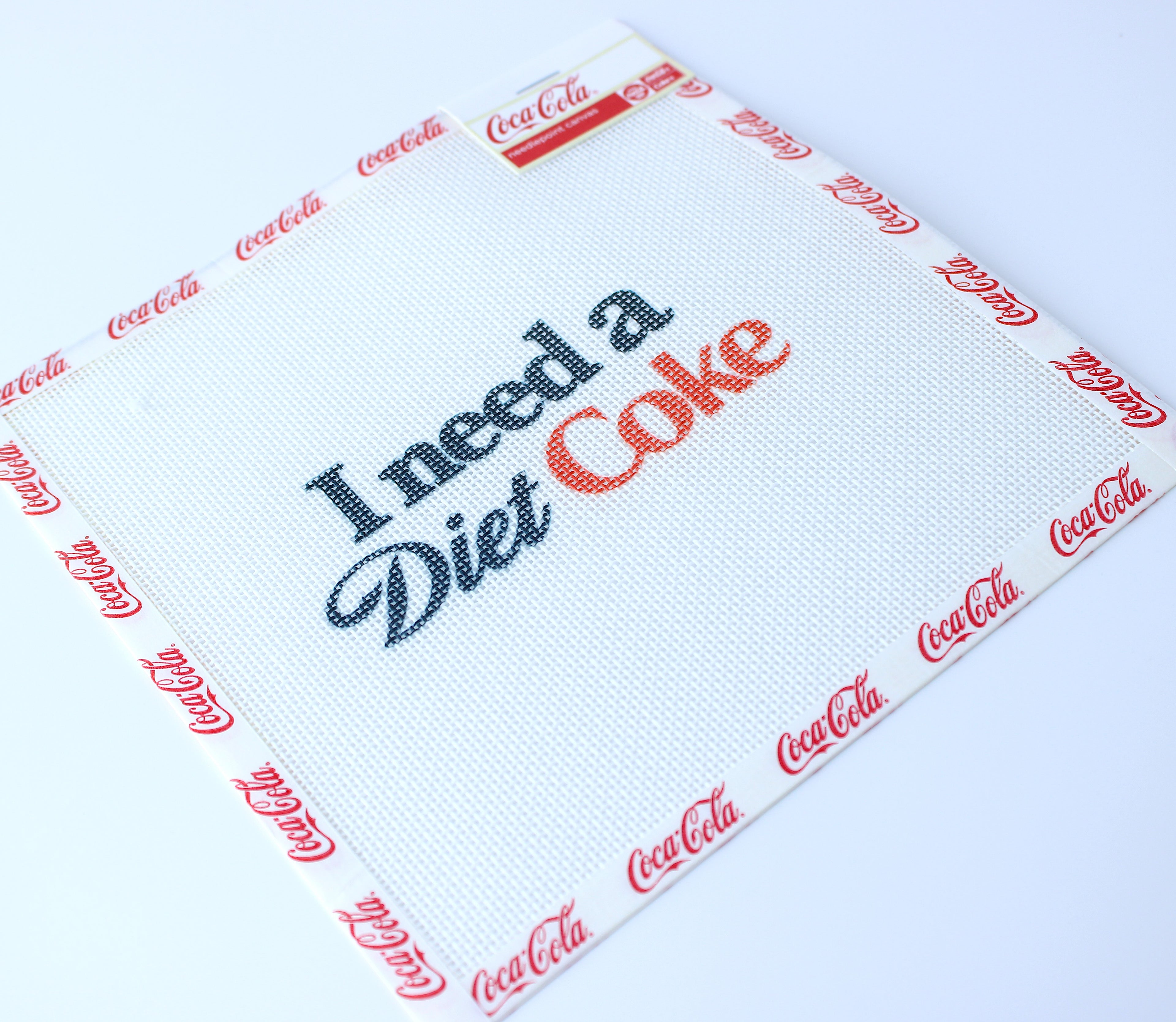 I Need a Diet Coke® Needlepoint Canvas | Licensed Coca-Cola® Product (Mary Kathryn Designs)