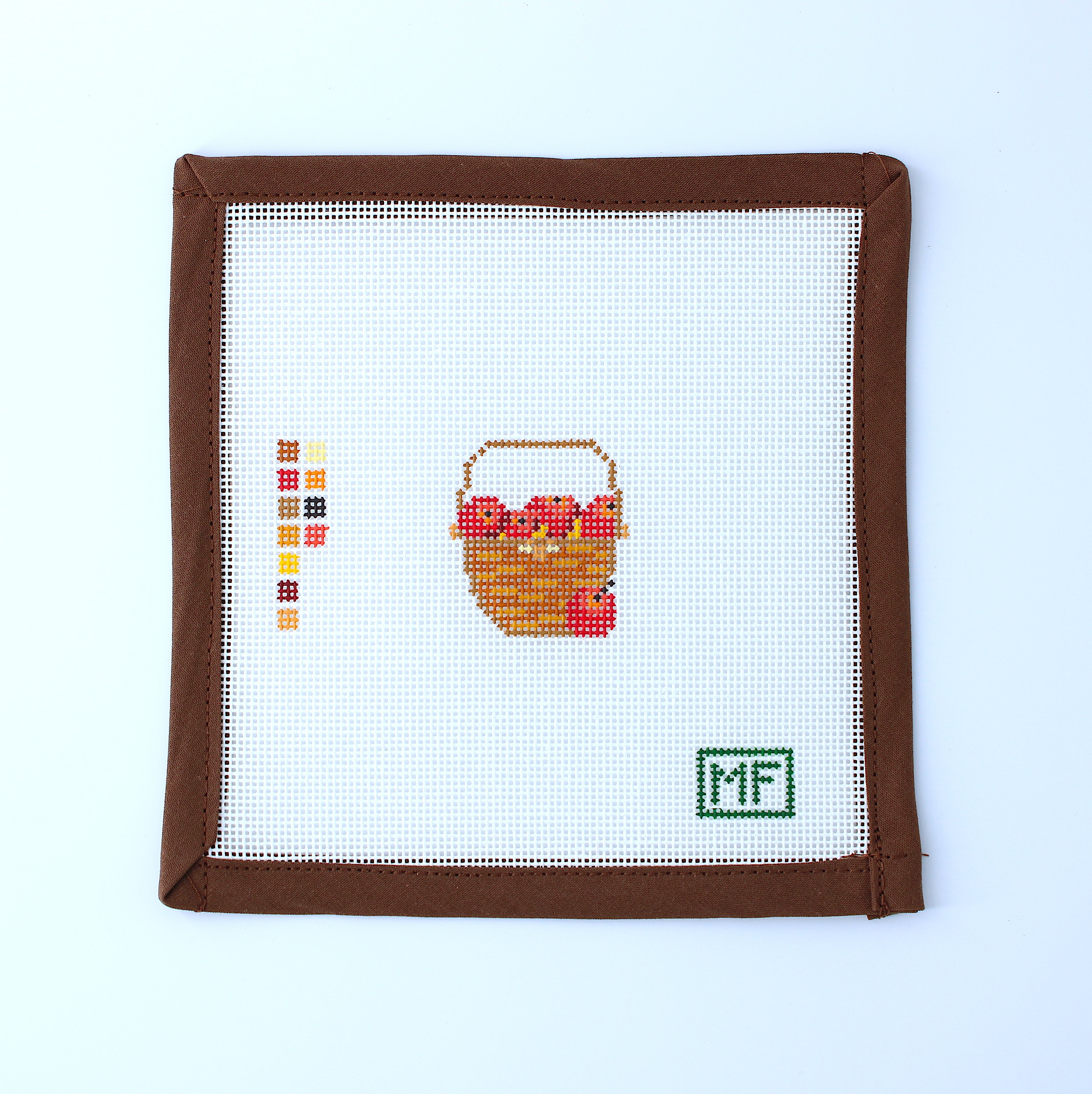 Lightship Basket with Apples Mini (M F Needlepoint)