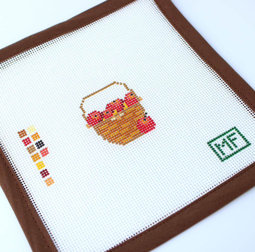 Lightship Basket with Apples Mini (M F Needlepoint)