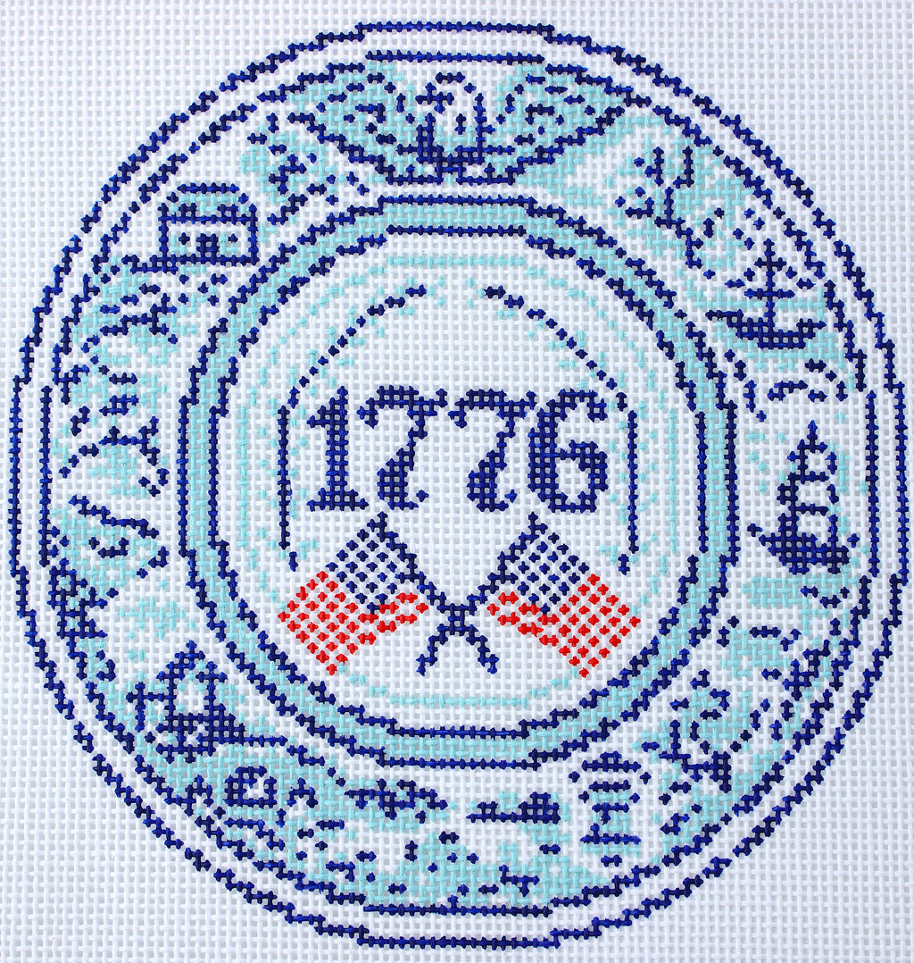 Blue Willow 250th Anniversary Ornament Needlepoint Canvas