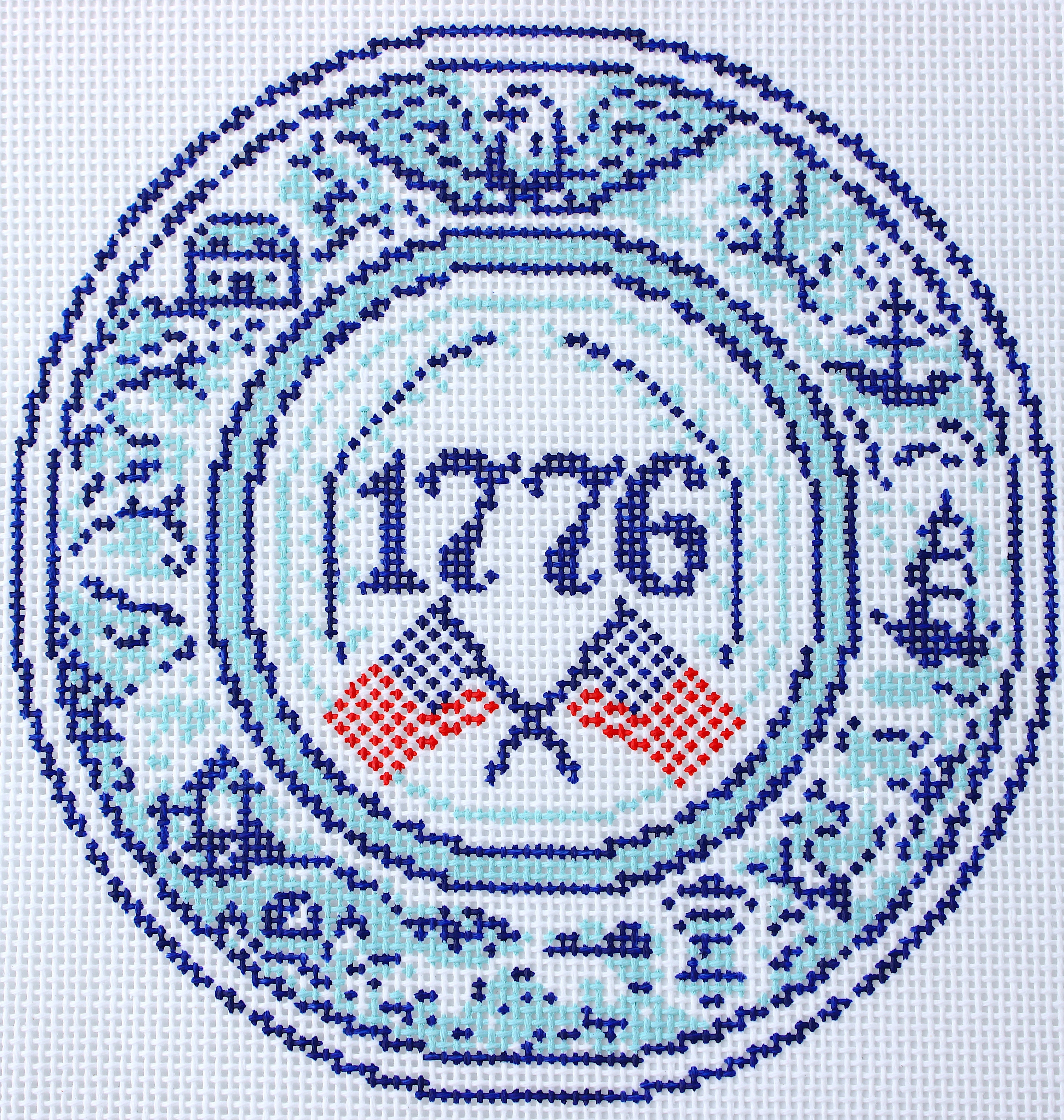 Blue Willow 250th Anniversary Ornament Needlepoint Canvas