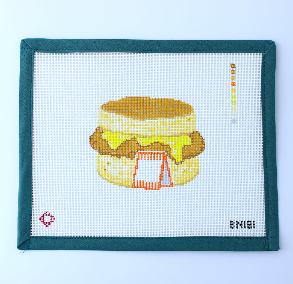 Honey-Butter Chicken Biscuit Ornament Needlepoint Canvas