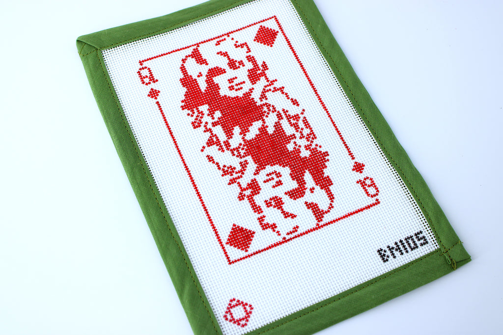 Dolly Parton:Queen of Diamonds Needlepoint Ornament Canvas (Imperfect)