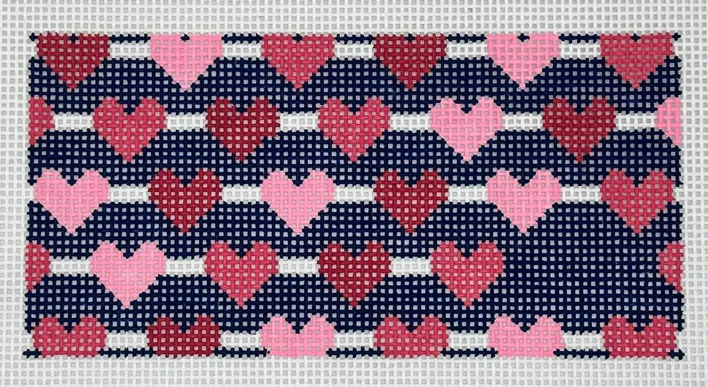 Heart Strings Needlepoint Clutch Insert Canvas