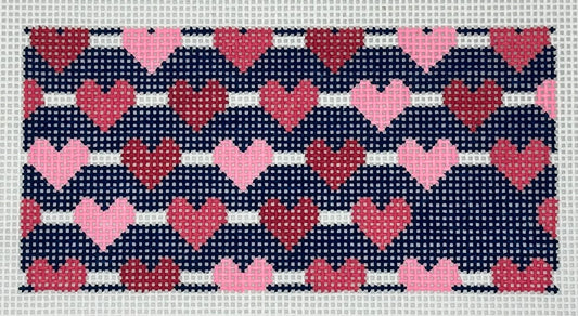 Heart Strings Needlepoint Clutch Insert Canvas