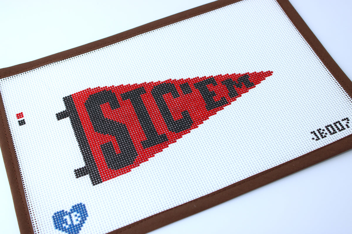 Georgia Bulldogs Pennant Pennant Needlepoint Canvas (Jocelyn Bezner Designs)