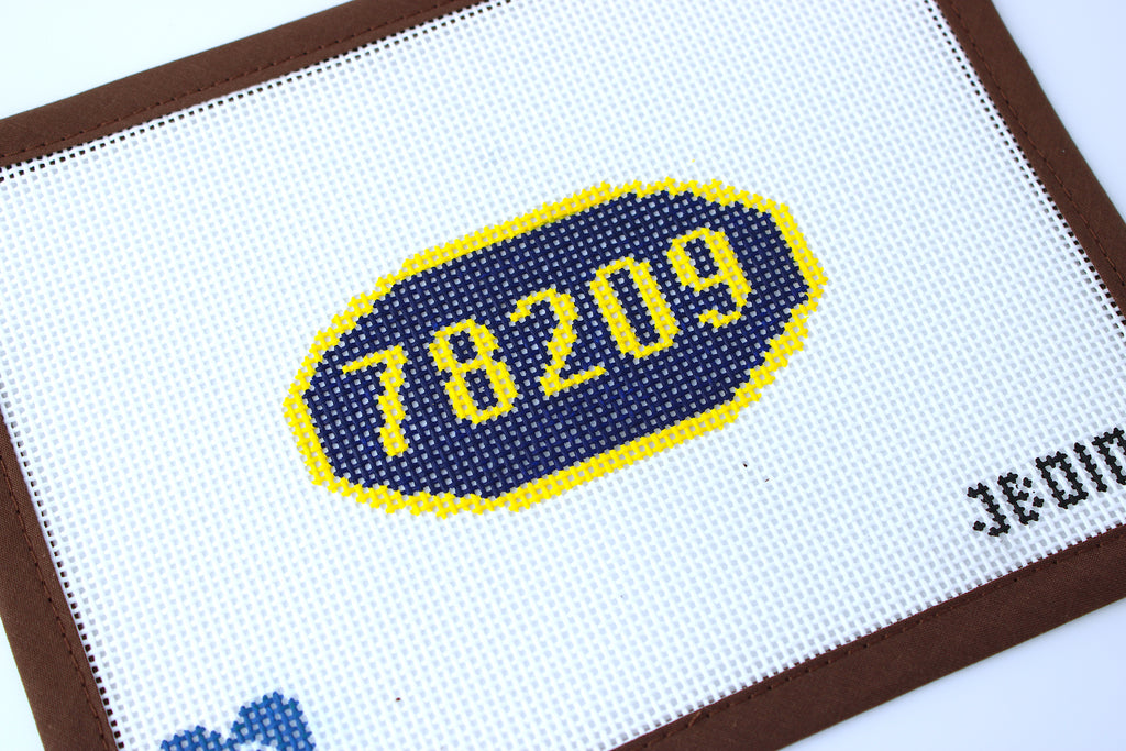 78209 Area Code Needlepoint Canvas (Jocelyn Bezner Designs)