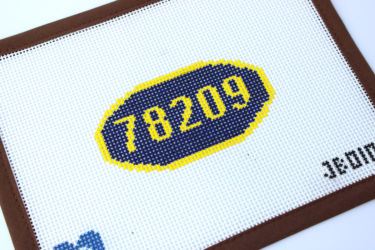 78209 Area Code Needlepoint Canvas (Jocelyn Bezner Designs)