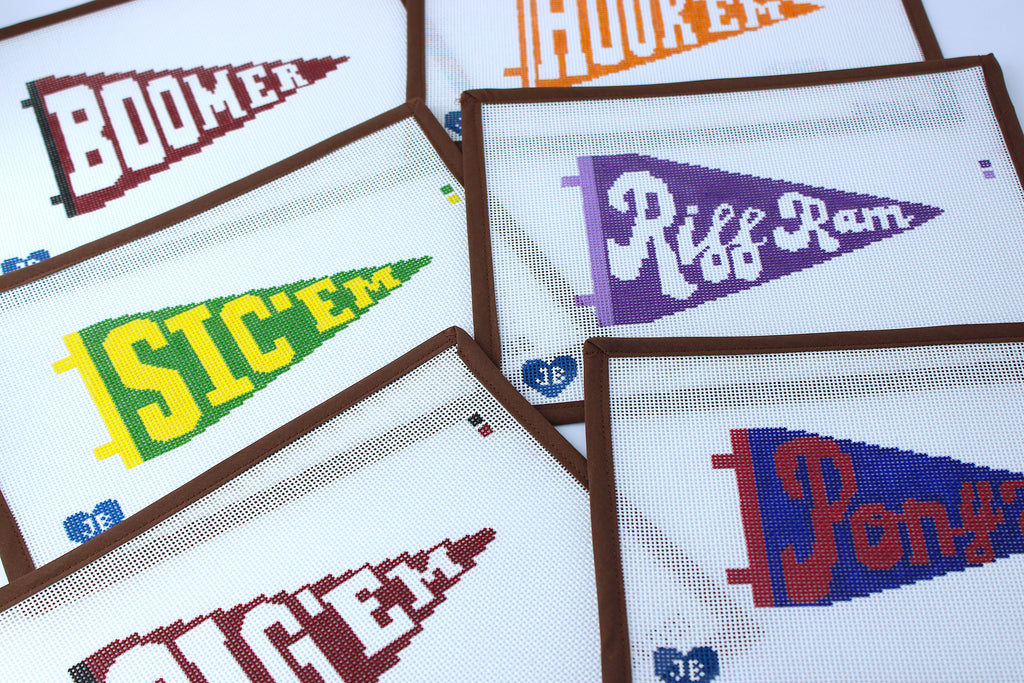 Pony Up Pennant Pennant Needlepoint Canvas (Jocelyn Bezner Designs)