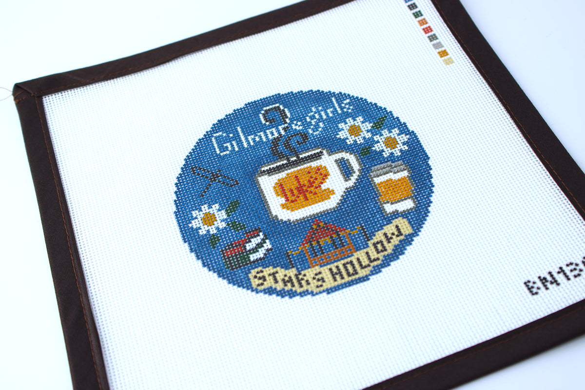 Gilmore Girls Symbols Round Needlepoint Canvas