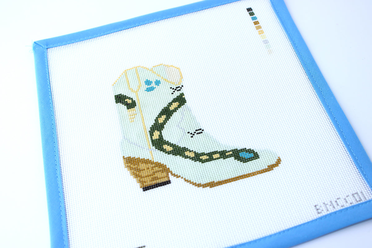 Sneaky Snake Boot Needlepoint Canvas (Fraulein Boots x Bexar Needleworks )
