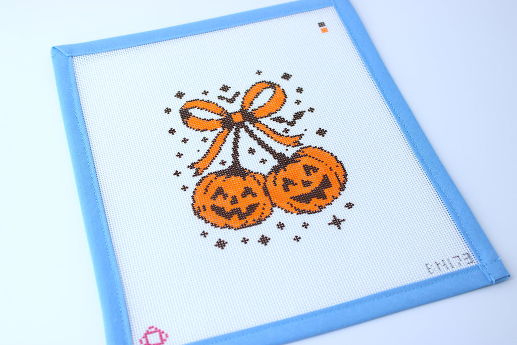 Halloween Scary Cherries Needlepoint Canvas