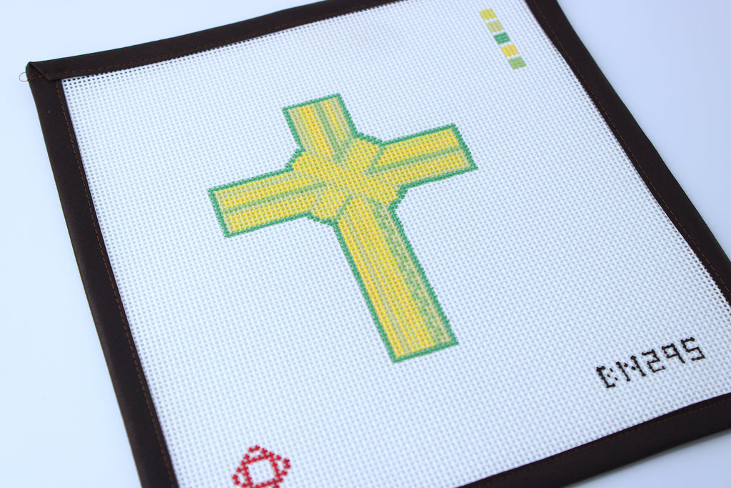 Palm Sunday Cross Needlepoint Ornament Canvas