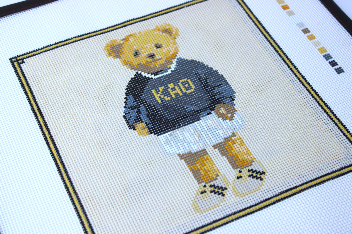 Kappa Alpha Theta Bear Needlepoint Canvas