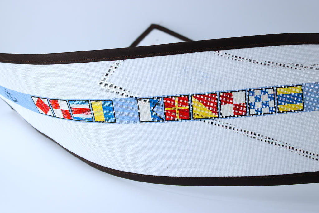 "FAFO" Coded Nautical Needlepoint Belt Canvas