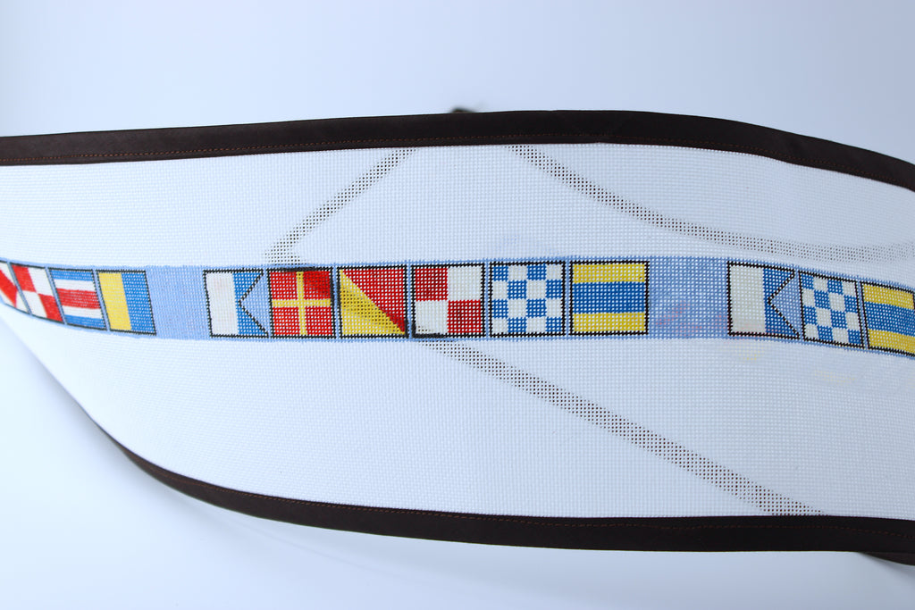 "FAFO" Coded Nautical Needlepoint Belt Canvas