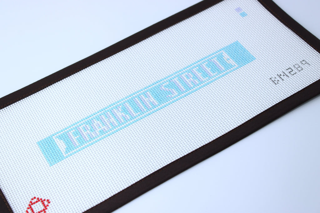 Franklin Street Chapel Hill Street Sign Needlepoint Key Fob Canvas
