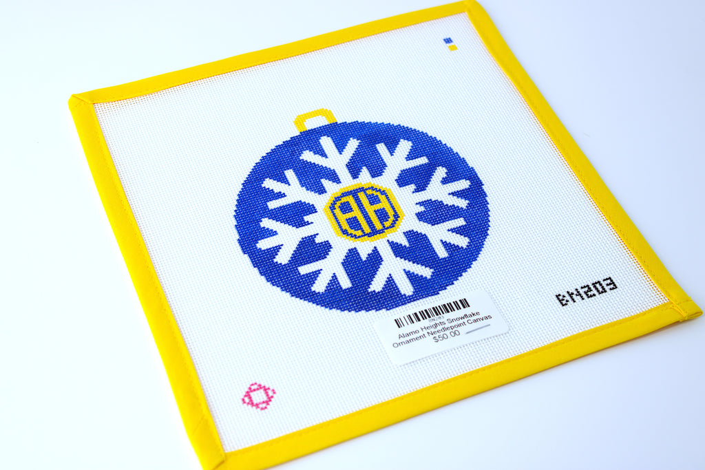 Alamo Heights Snowflake Ornament Needlepoint Canvas