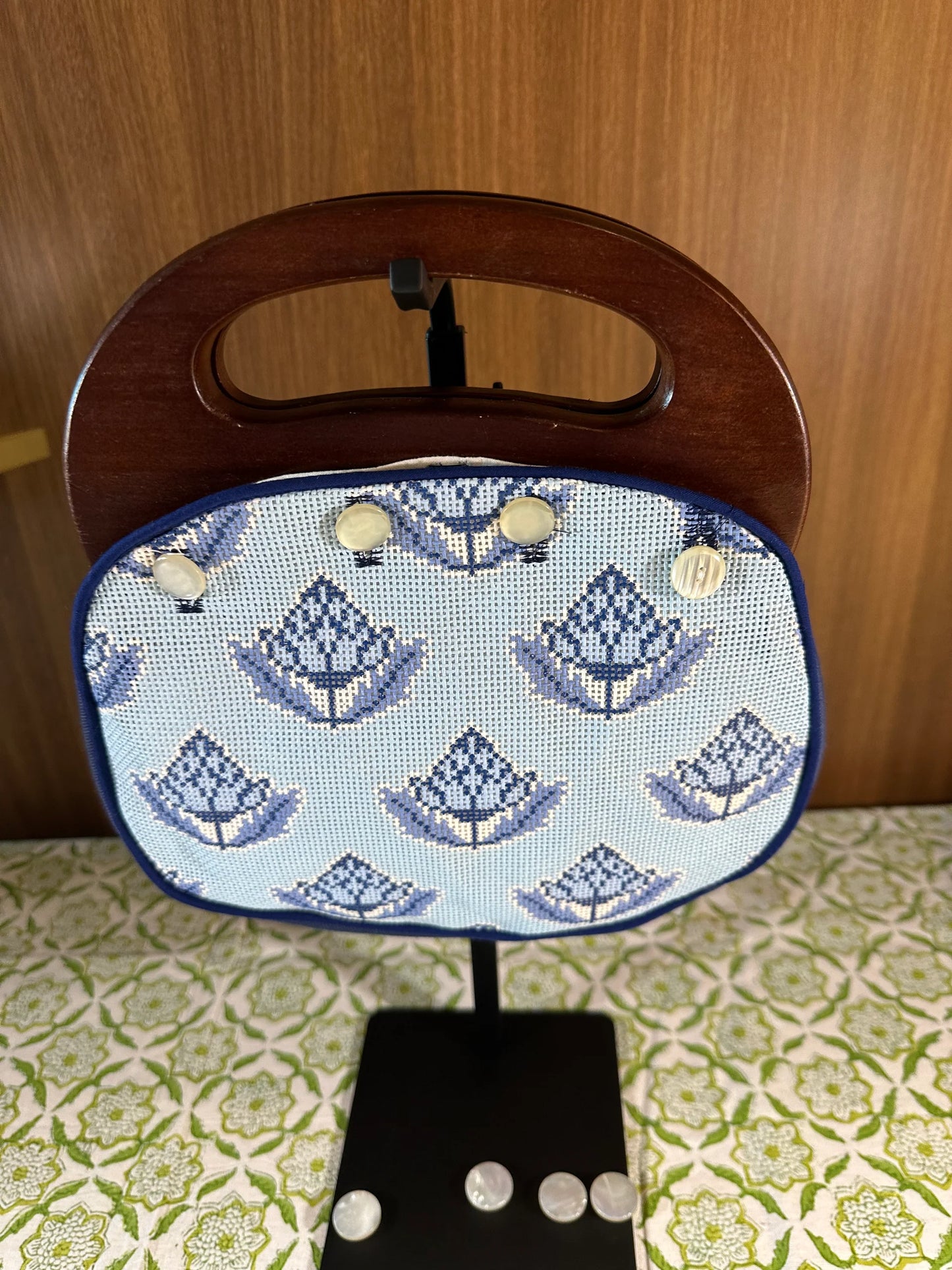 Ann Kaye Block Print Bermuda Bag  (SELF FINISHING)