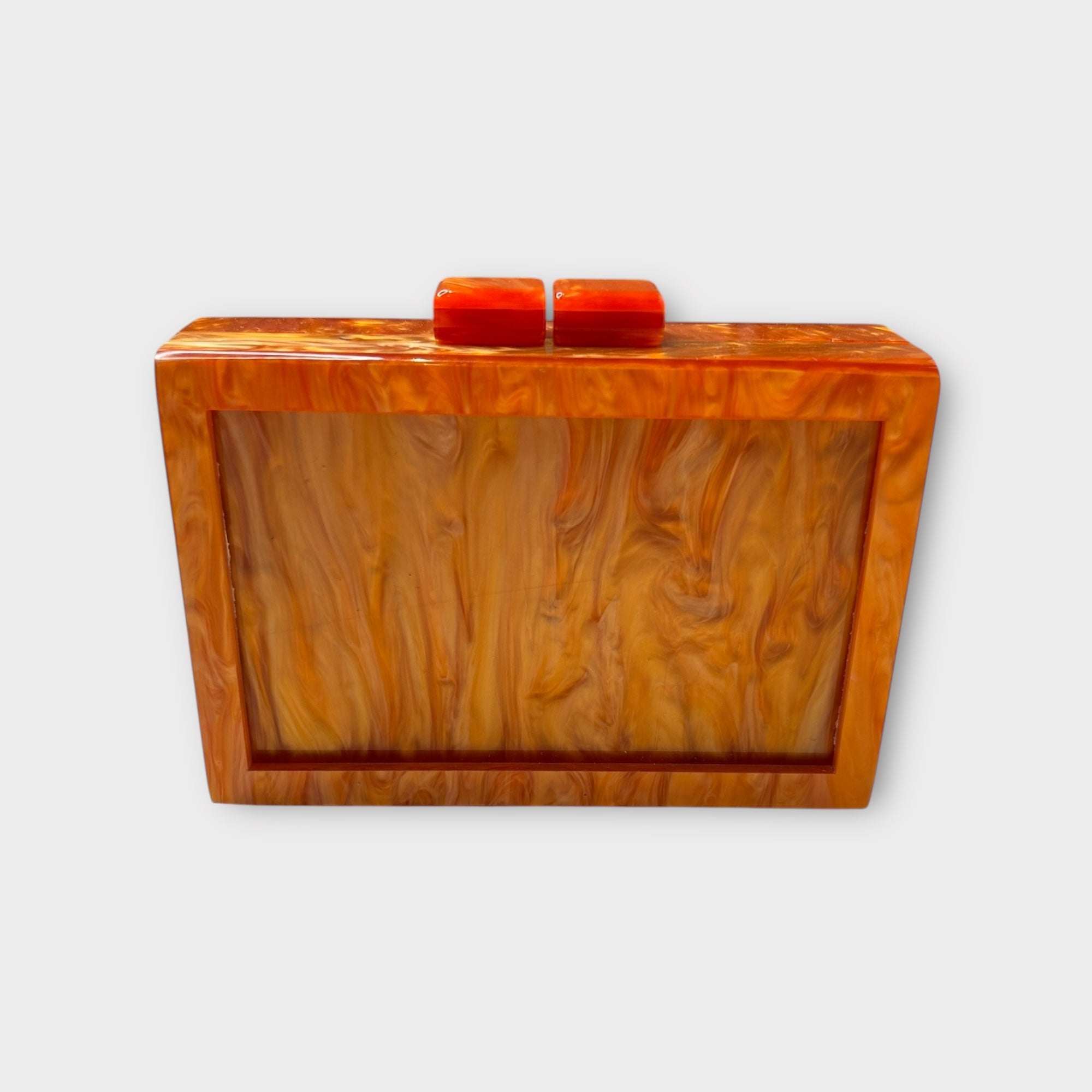Self finishing Acrylic Clutch (ORANGE)