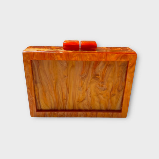 Self finishing Acrylic Clutch (ORANGE)