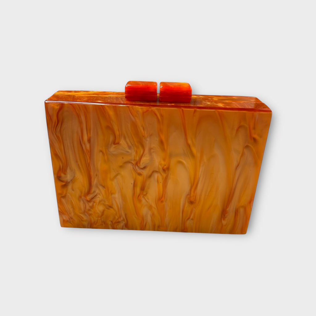 Self finishing Acrylic Clutch (ORANGE)