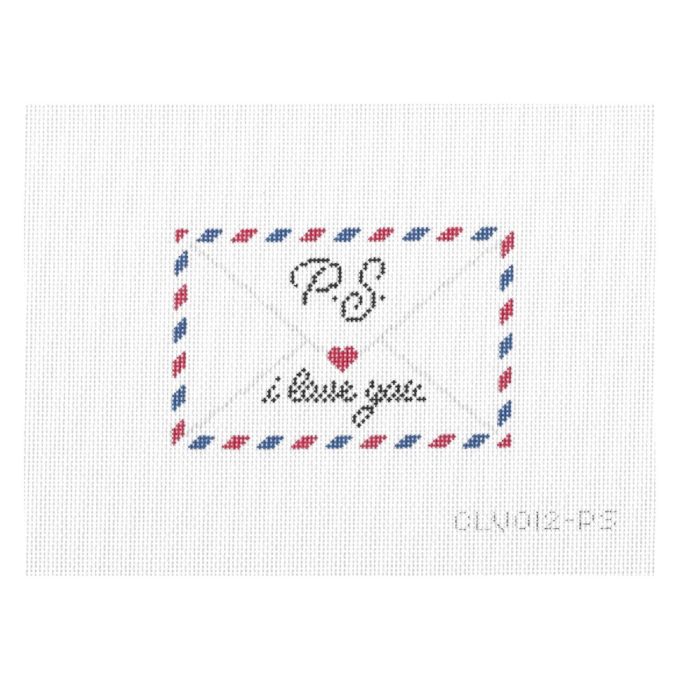 PS I LOVE YOU Envelope Needlepoint Ornament Canvas