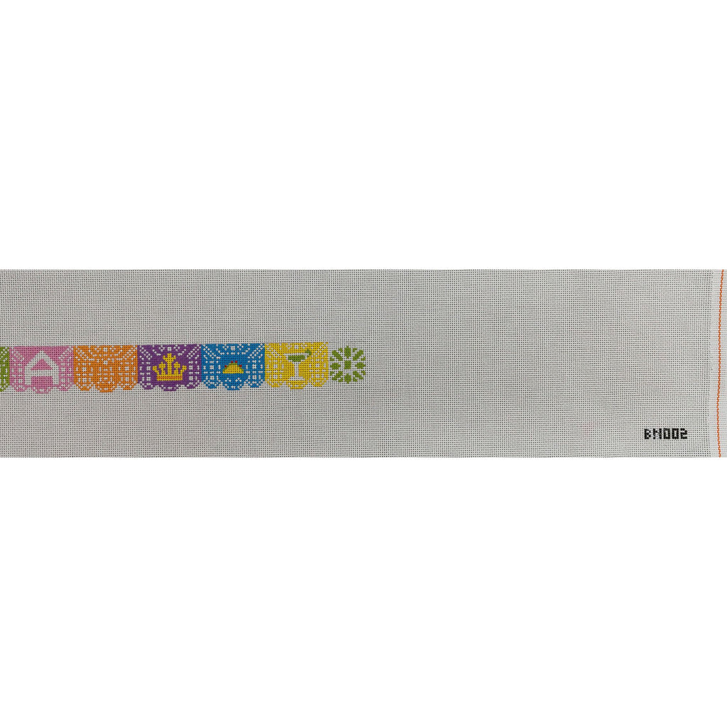 Papel Picado Fiesta Needlepoint Belt Canvas - Bexar Needleworks