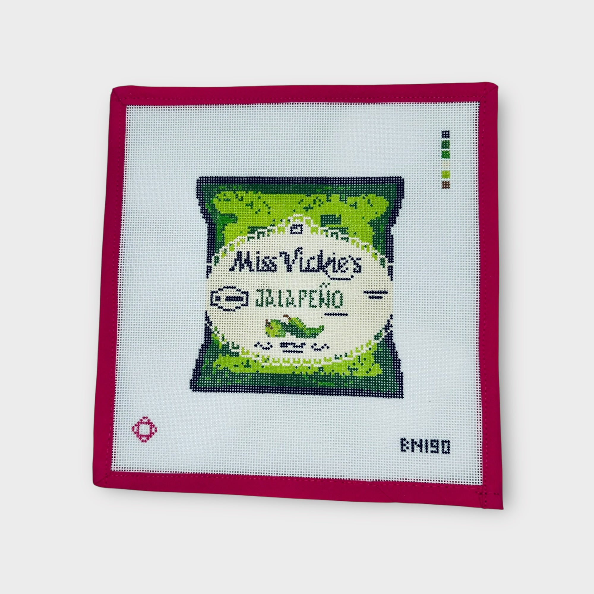 Miss Vicky’s Jalapeño Chips Needlepoint Ornament Canvas