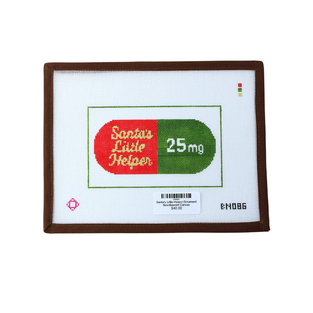 Santa's Little Helper Ornament Needlepoint Canvas