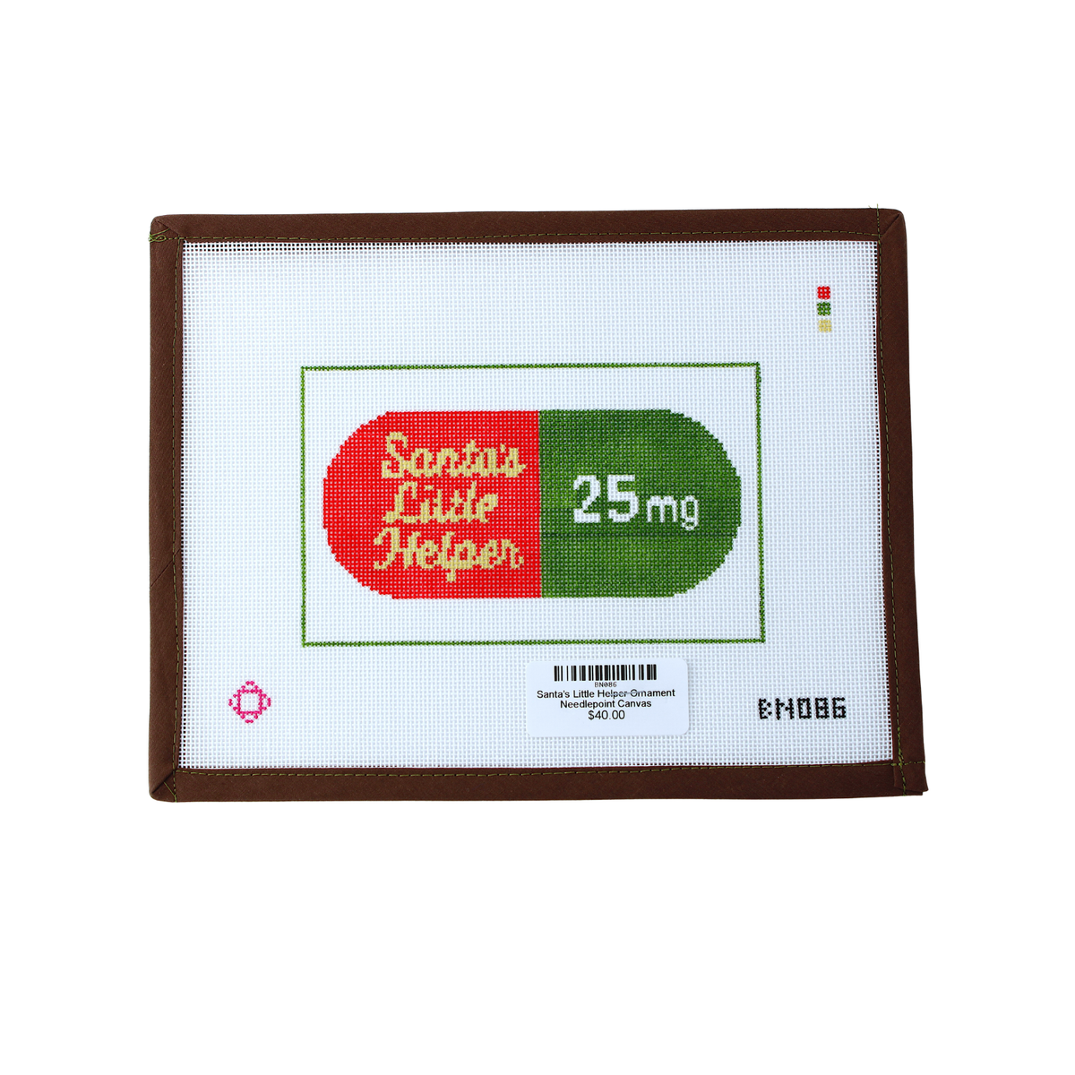 Santa's Little Helper Ornament Needlepoint Canvas