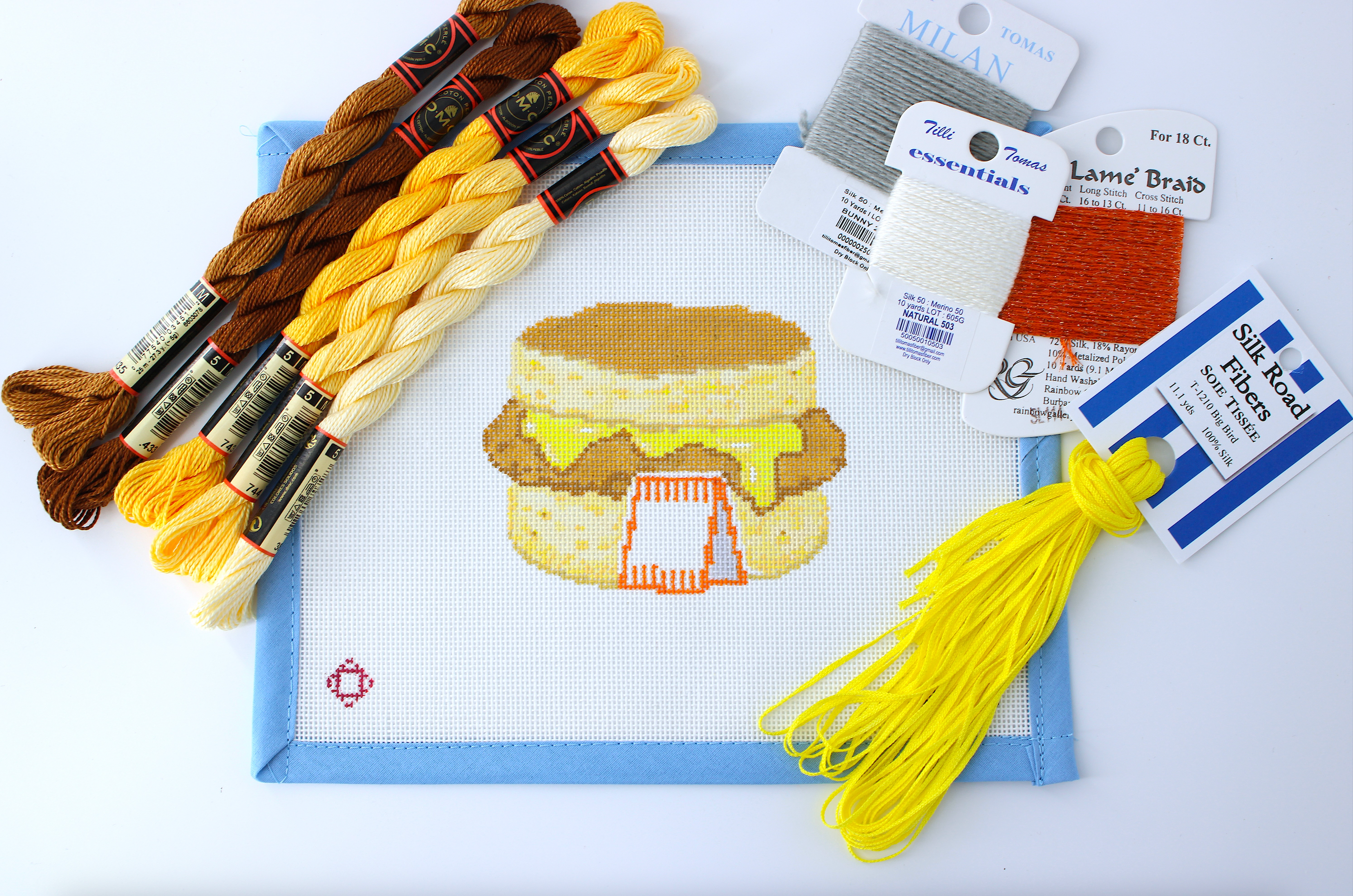 Honey-Butter Chicken Biscuit Ornament Needlepoint Canvas