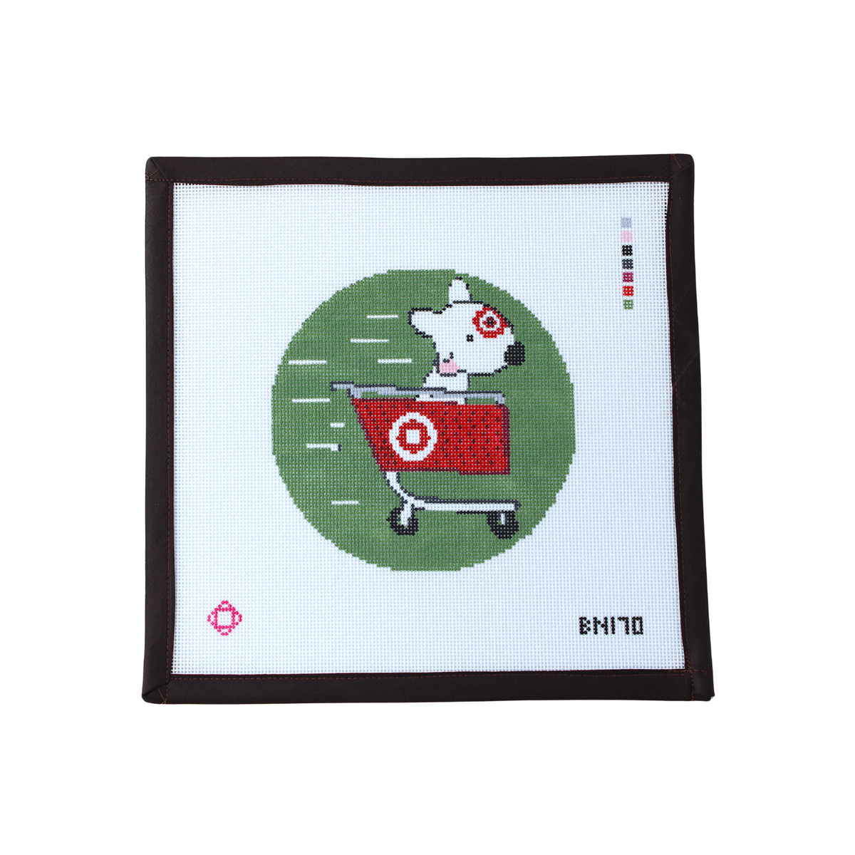 Bullseye Mascot de Targét Shopping Cart Needlepoint Ornament