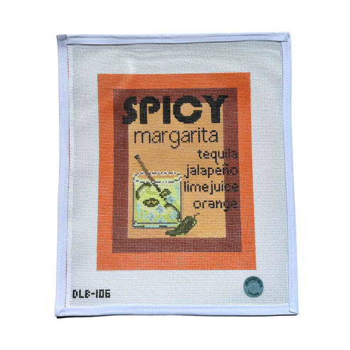 Spicy Margarita Recipe Needlepoint Canvas (Atlantic Blue)