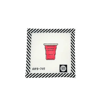Mini Red Solo Cup Needlepoint Ornament Canvas (Atlantic Blue)