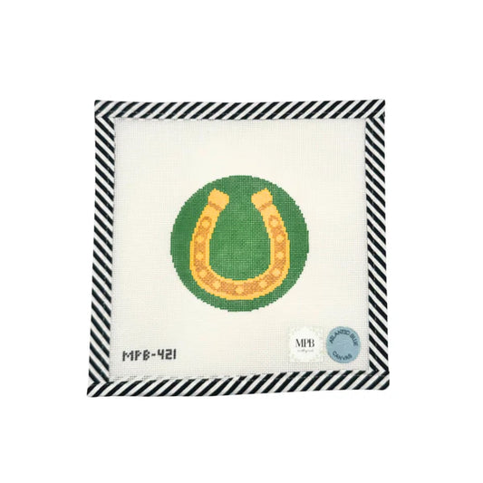 Horseshoe Needlepoint Ornament Canvas (Atlantic Blue)
