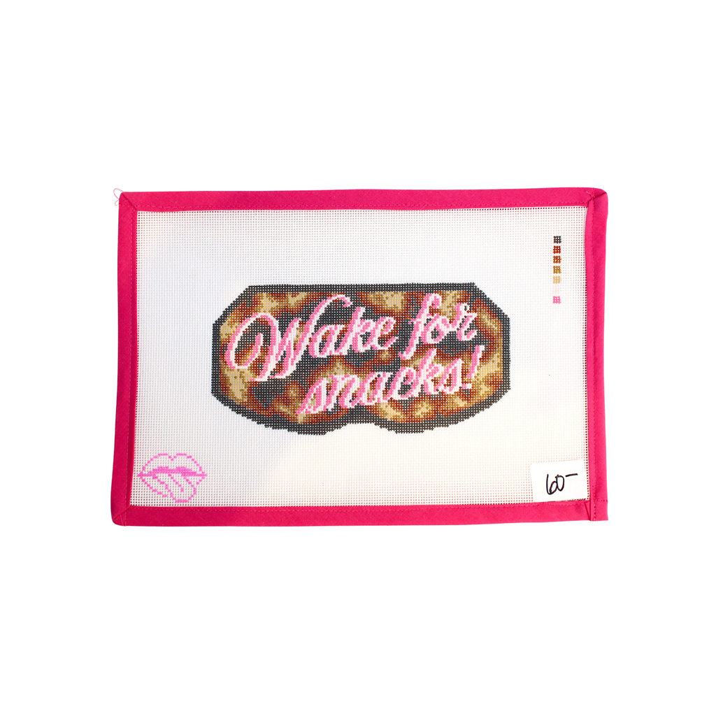 "Wake for Snacks!" Clutch Insert Needlepoint Canvas (Tongue-In-Chic)