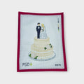 Wedding Cake with White Icing Flowers Needlepoint Canvas
